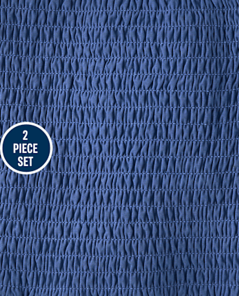 Girls Embroidered Eyelet 2-Piece Outfit Set - Driftwood Bay