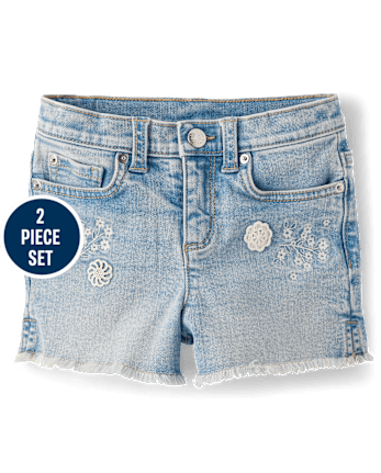 Girls Applique Floral 2-Piece Outfit Set - Driftwood Bay