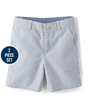 Boys Intarsia Embroidered Flag 2-Piece Outfit Set - Nantucket Charm