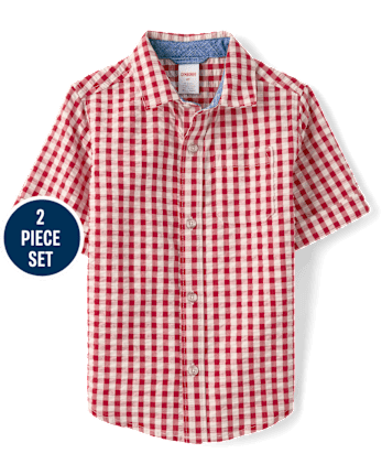 Boys Gingham 2-Piece Outfit Set - Nantucket Charm
