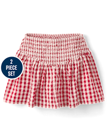 Girls Gingham Seersucker 2-Piece Outfit Set - Nantucket Charm
