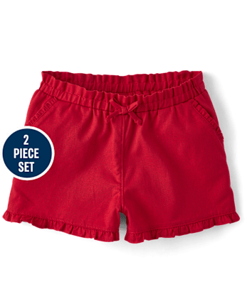 Girls Applique Embroidered Bow 2-Piece Outfit Set - Nantucket Charm