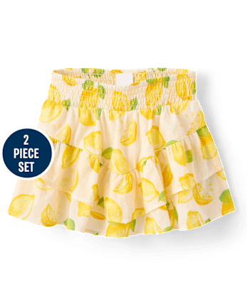 Girls Embroidered Stamp 2-Piece Outfit Set - Amalfi Coast