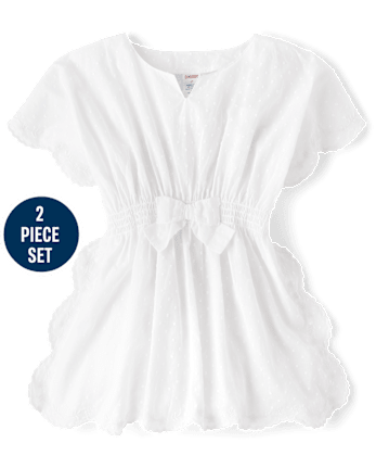 Girls Embroidered Flag 2-Piece Swim Set - Swim Shop