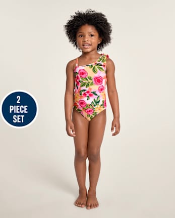 Girls Floral 2-Piece Swim Set - Swim Shop