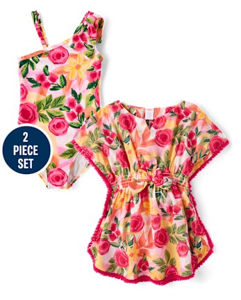 Girls Floral 2-Piece Swim Set - Swim Shop