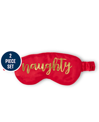 Conjunto de accesorios de 2 piezas de calcetines y antifaz reversibles Naughty Nice para mujer