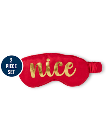 Conjunto de accesorios de 2 piezas de calcetines y antifaz reversibles Naughty Nice para mujer