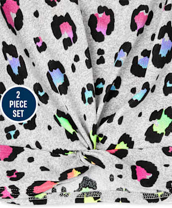 Tween Girls Rainbow Leopard Super Soft Pajamas