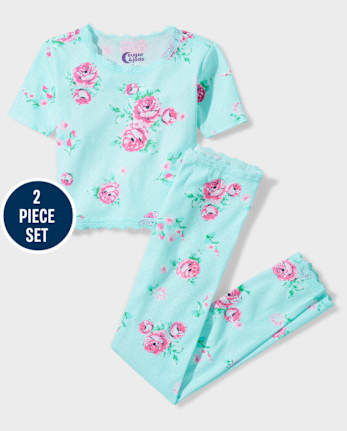 Tween Girls Floral Cotton Pajamas