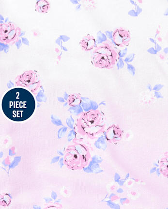 Tween Girls Floral French Terry Pajamas