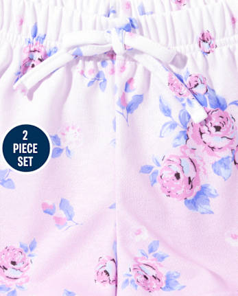 Tween Girls Floral French Terry Pajamas