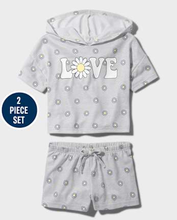Tween Girls Daisy French Terry Pajamas