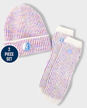 Tween Girls Mantra Beanie & Fingerless Gloves Set