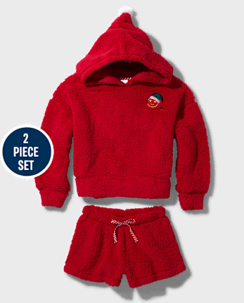 Conjunto de pijama navideño acogedor para niña