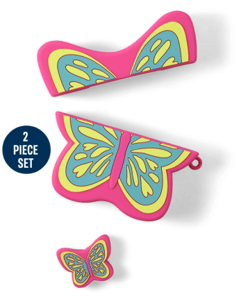 Tween Girls Butterfly Wireless Earbuds Case 2-Piece Set