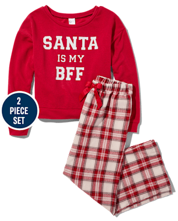 Tween Girls Santa Is My BFF Pajamas