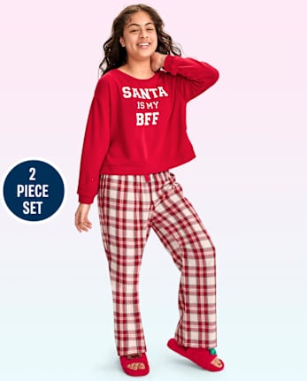 Tween Girls Santa Is My BFF Pajamas
