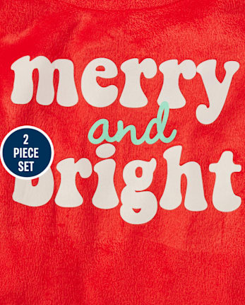 Pijama de forro polar alegre y brillante para niñas Tween