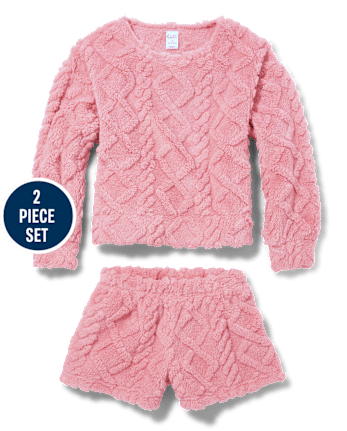 Tween Niña Pijama De Cable Tejido De Punto