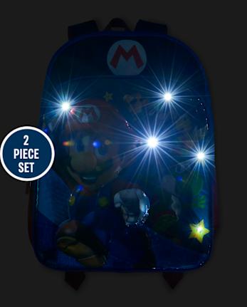 Boys Light Up Mario And Luigi Backpack