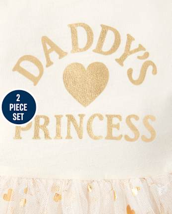 Baby Girls Foil Daddy's Princess Outfit Set