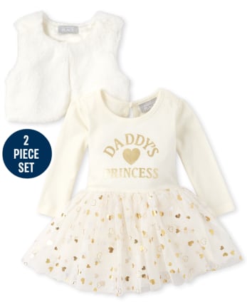 Baby Girls Foil Daddy's Princess Outfit Set