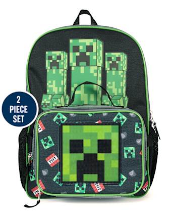 Ensemble sac à dos et boîte à lunch Minecraft pour garçons