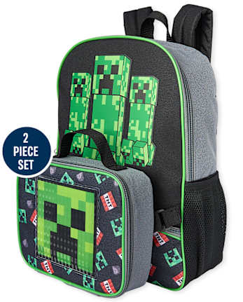 Ensemble sac à dos et boîte à lunch Minecraft pour garçons