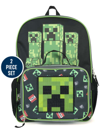 Minecraft Backpack Set With Detachable Lunch Box 16 4 Piece Set