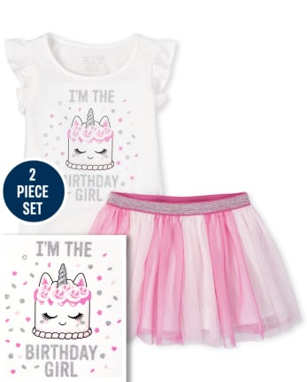 Ensemble haut à volants et jupe tutu pour bébé et petite fille, gâteau d'anniversaire à paillettes
