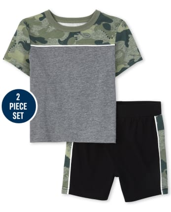 Baby And Toddler Boys Camo Dino Outfit Set