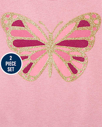 Toddler Girls Active Butterfly Outfit Set