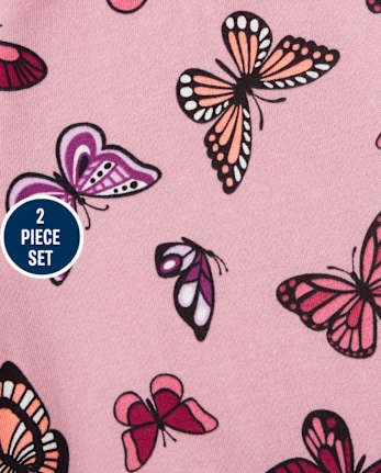 Toddler Girls Active Butterfly Outfit Set