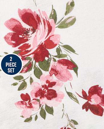 Conjunto de falda de pana floral para niñas pequeñas