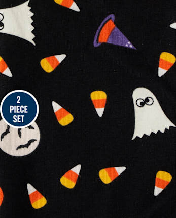 Conjunto de traje brillante de Halloween para niñas pequeñas