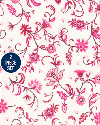 Conjunto de niñitas con leggings florales