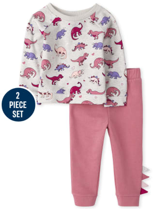 Toddler Girls Dino Outfit Set