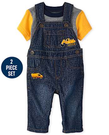 Ensemble de tenue de salopette en jean de construction pour bébé garçon