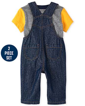 Ensemble de tenue de salopette en jean de construction pour bébé garçon