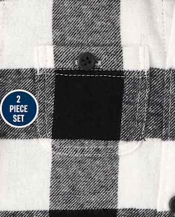 Baby Boys Buffalo Plaid Flannel Outfit Set