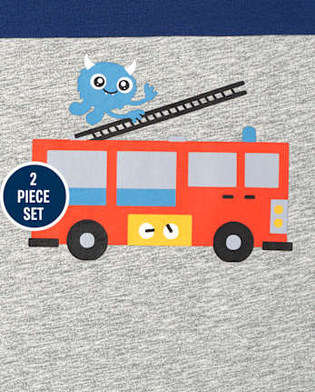 Baby And Toddler Boys Fire Truck Outfit Set