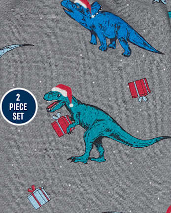 Baby And Toddler Boys Christmas Dino Outfit Set