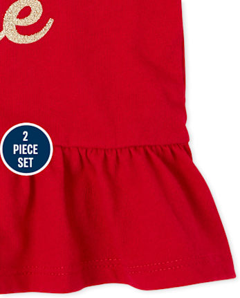 Toddler Girls Valentine's Day Dad Outfit Set