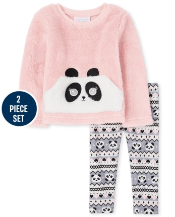 Toddler Girls Panda Fairisle Outfit Set