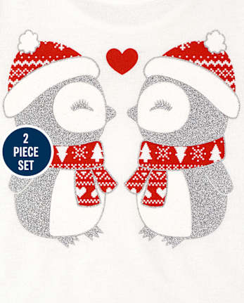 Conjunto de traje de pingüino Fairisle para niñas pequeñas