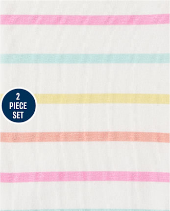 Toddler Girls Shapes And Striped Outfit Set