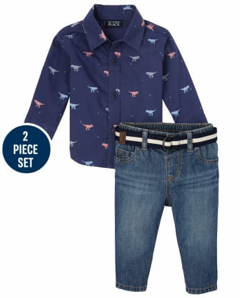Purple Dino Boys Buttondown main image 0