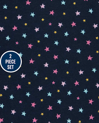 Conjunto de conjunto de lunares y estrellas para niñas pequeñas