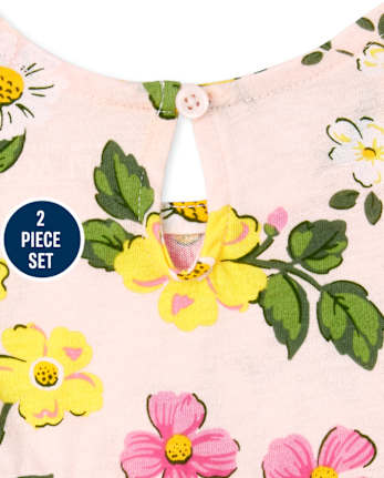 Toddler Girls Floral Ruffle 2-Piece Set